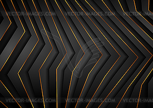 Black and golden refracted stripes abstract - vector clipart