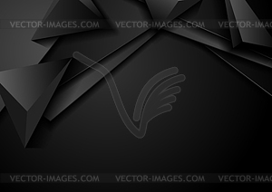 Black abstract corporate background with 3d pyramids - vector EPS clipart