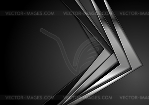 Black and silver metallic stripes abstract corporat - vector clipart