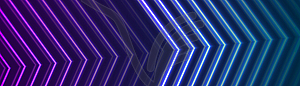 Purple blue abstract neon arrows tech banner - vector image