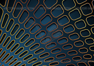 Blue and bronze papercut 3d grid abstract background - royalty-free vector image