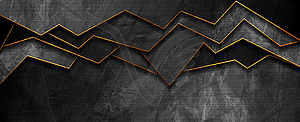 Abstract black and golden corporate geometric - vector image