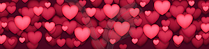 Red and pink 3d hearts abstract background - vector clip art