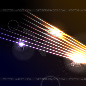 Yellow and violet laser neon lines abstract - vector clipart