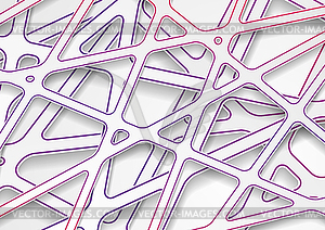 White and purple papercut 3d stripes abstract - vector image