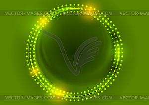 Green shiny abstract circles glowing background - vector image