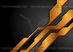 Black and bronze abstract technology background - color vector clipart