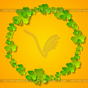 St Patrick Day abstract background with ring of - vector image