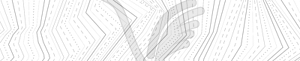 Abstract grey dotted lines refraction tech banner - vector image