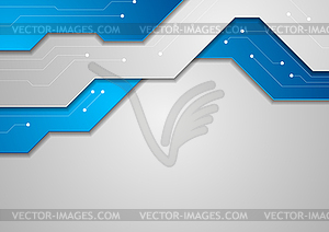 Blue grey hi-tech background with circuit board - vector image