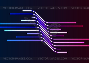 Blue purple neon laser lines abstract background - vector image