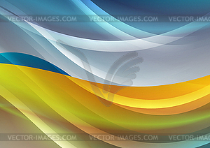 Contrast blue orange smooth waves abstract - vector EPS clipart