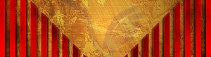 Orange and red grunge banner with stripes - vector clip art
