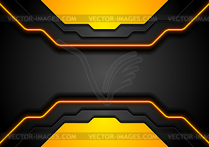 Abstract black orange technology background with - vector clipart