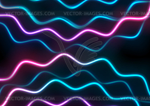 Colorful glowing neon abstract waves tech background - color vector clipart