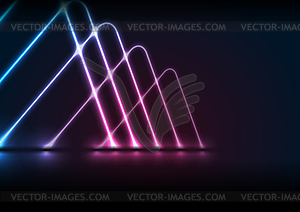 Blue purple neon laser shapes technology retro - vector clip art