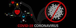 Медицинский реферат о коронавирусе COVID-19 - векторизованный клипарт