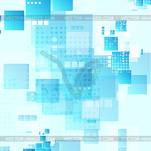 Bright blue geometric background with squares - vector clip art