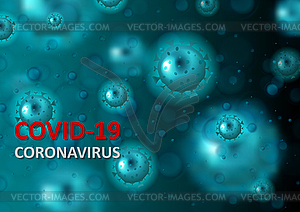 Dark blue abstract background with COVID-19 bacteri - vector clip art