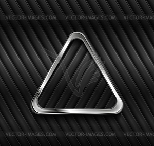 Metallic triangle and black glossy stripes - vector clip art