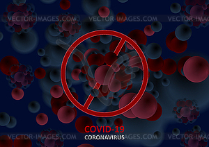 Темно-сине-красный абстрактный фон с изображением COVID-19 - клипарт в векторе / векторное изображение