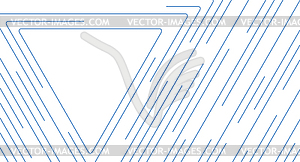 Blue triangular lines abstract futuristic tech - vector image