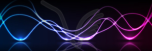 Blue purple neon waves abstract technology - vector image