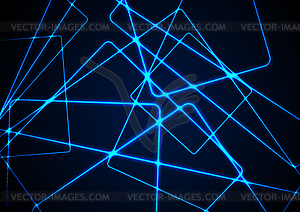 Blue glowing neon lines abstract futuristic - vector image