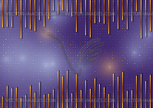 Абстрактный фиолетовый технологичный фон с бронзовыми полосками - векторный клипарт EPS