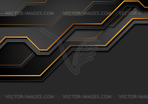 Black and bronze abstract technology background - vector clipart