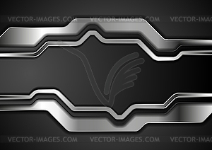 Black and metallic abstract technology background - vector clipart / vector image