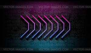 Blue purple neon arrows technology grunge background - vector clipart