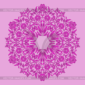 Ornamental round lace pattern, circle background - vector clipart