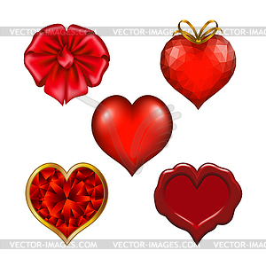 Set of hearts for design - vector image