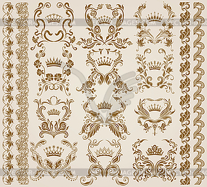 Set of damask ornaments - vector image