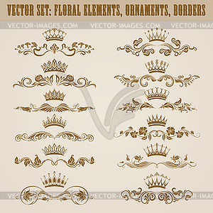 Set of damask ornaments - vector clipart