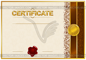 Elegant template of certificate, diploma - vector clipart