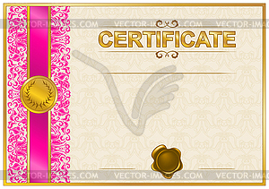 Elegant template of certificate, diploma - vector image
