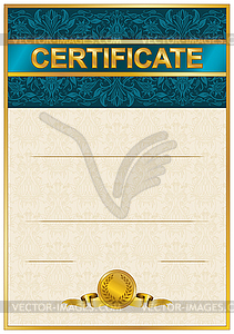 Elegant template of certificate, diploma - vector image