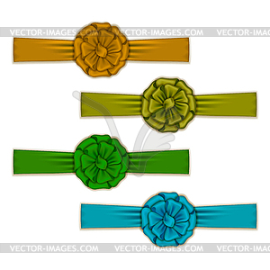 Set of elegant silk colored bows - vector clipart
