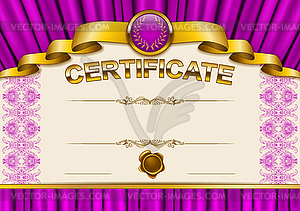 Элегантный шаблон сертификата, диплома - векторная иллюстрация