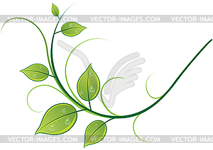 Pattern of twigs and leaves - vector image