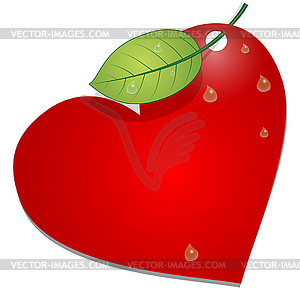 Heart with leaf - vector image