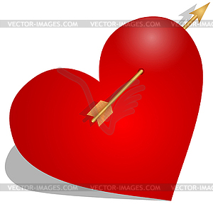 Heart with arrow - vector clipart
