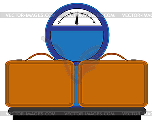 Scales with suitcases - vector clipart