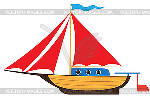 Toy yacht - vector image