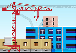 Строительство здания - стоковый клипарт