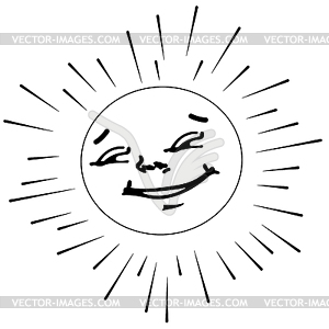 Contour of sun - vector clipart