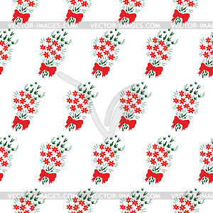 Seamless pattern bouquet of flowers - vector image