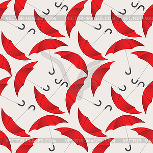 Seamless pattern with red umbrellas - vector image